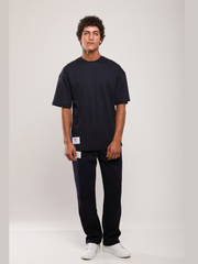 Organic cotton double knit pants - open leg - straight fit